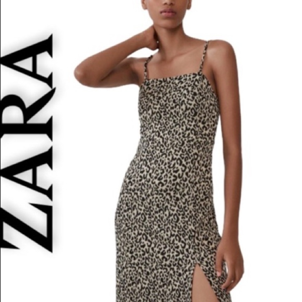 Zara leopard print midi dress